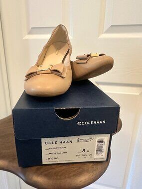 Cole Haan Tali Bow Ballet Flats - Maple SGR LTHR - Size 8